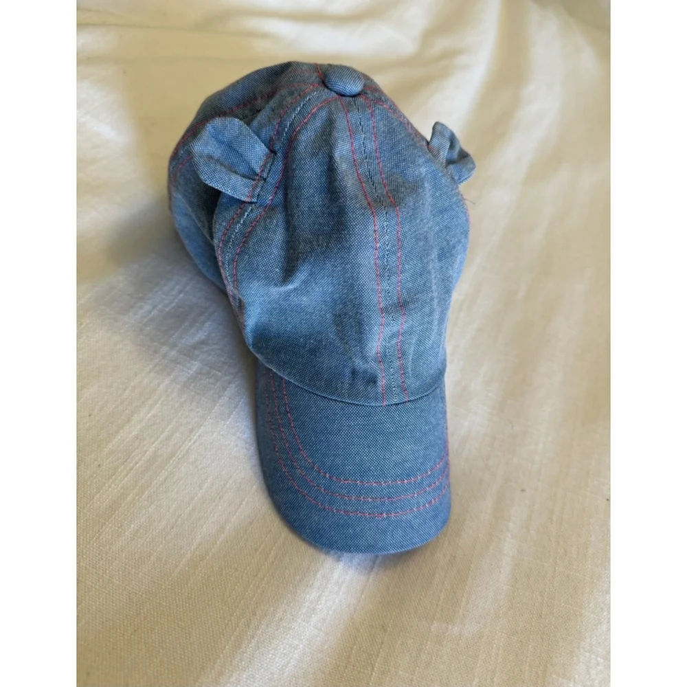 Target | Chambray Blue with Pink Stitching Bear Ears Baseball Cap | 2T-5T